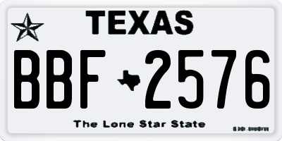 TX license plate BBF2576