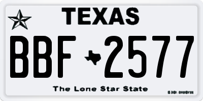 TX license plate BBF2577