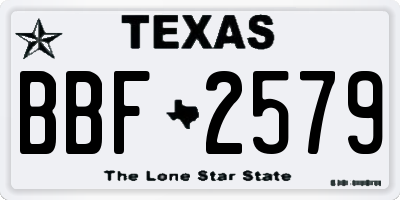 TX license plate BBF2579