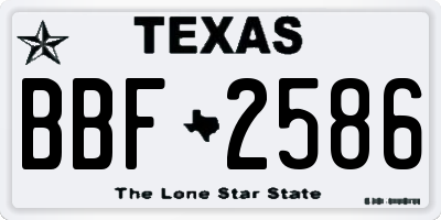 TX license plate BBF2586