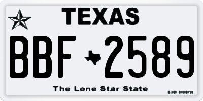TX license plate BBF2589