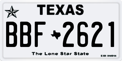 TX license plate BBF2621