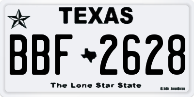 TX license plate BBF2628
