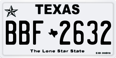 TX license plate BBF2632