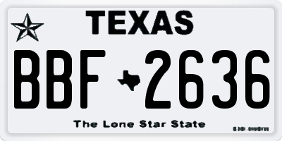 TX license plate BBF2636