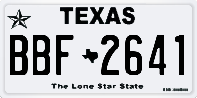 TX license plate BBF2641
