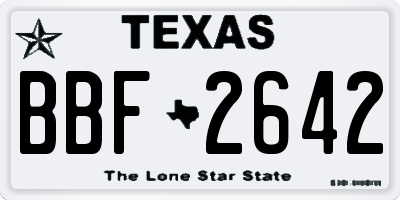 TX license plate BBF2642