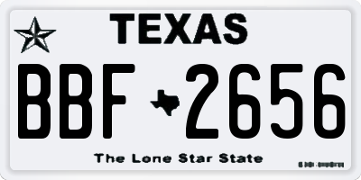TX license plate BBF2656