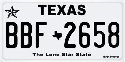 TX license plate BBF2658