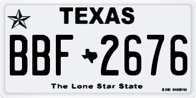 TX license plate BBF2676
