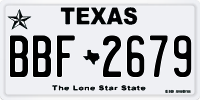 TX license plate BBF2679