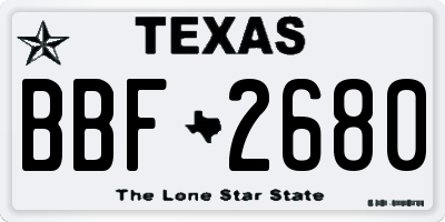 TX license plate BBF2680