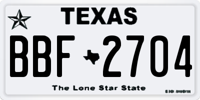 TX license plate BBF2704