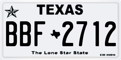 TX license plate BBF2712