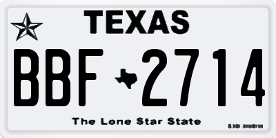 TX license plate BBF2714