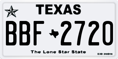 TX license plate BBF2720