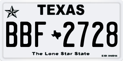 TX license plate BBF2728
