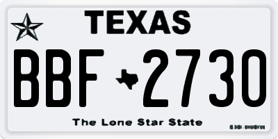 TX license plate BBF2730