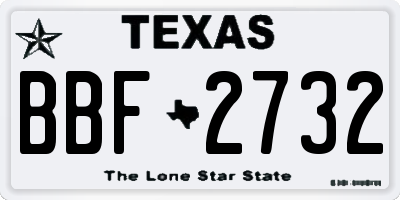 TX license plate BBF2732