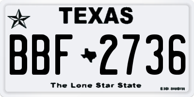 TX license plate BBF2736