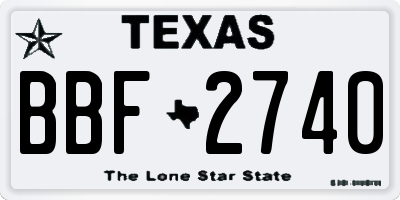 TX license plate BBF2740