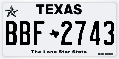 TX license plate BBF2743