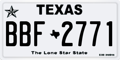 TX license plate BBF2771