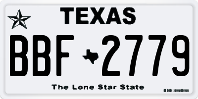 TX license plate BBF2779