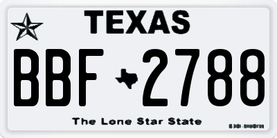 TX license plate BBF2788