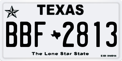 TX license plate BBF2813