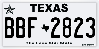 TX license plate BBF2823