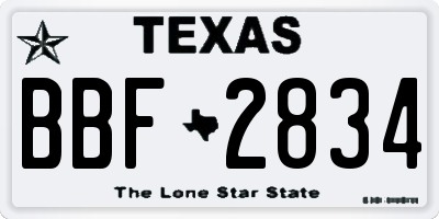 TX license plate BBF2834