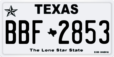 TX license plate BBF2853