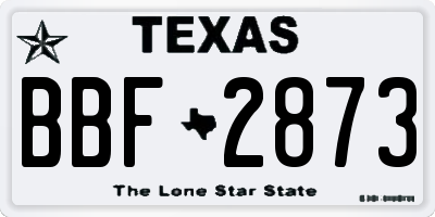 TX license plate BBF2873