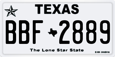 TX license plate BBF2889