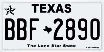 TX license plate BBF2890