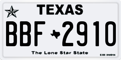 TX license plate BBF2910