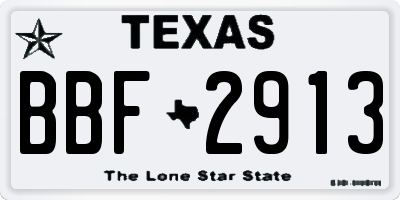 TX license plate BBF2913