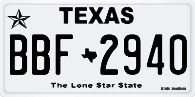 TX license plate BBF2940