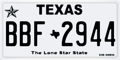 TX license plate BBF2944