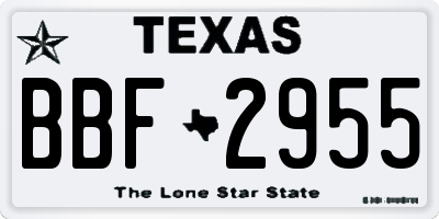 TX license plate BBF2955