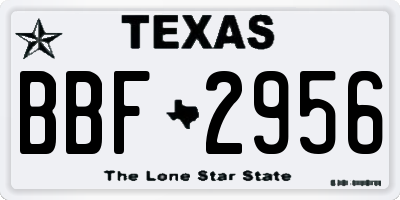 TX license plate BBF2956