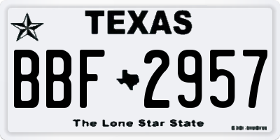 TX license plate BBF2957