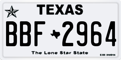 TX license plate BBF2964