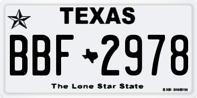 TX license plate BBF2978