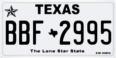 TX license plate BBF2995