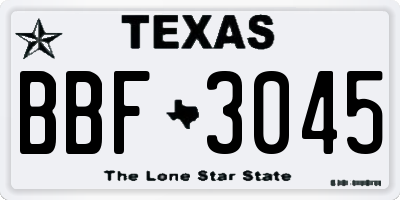 TX license plate BBF3045