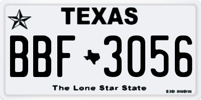 TX license plate BBF3056