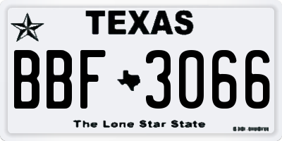 TX license plate BBF3066