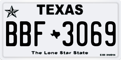 TX license plate BBF3069